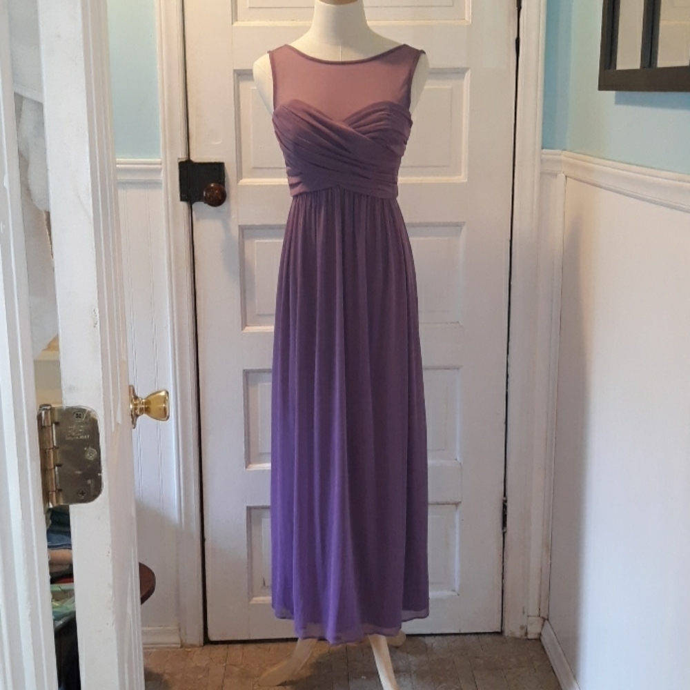 David's Bridal purple prom wedding dress